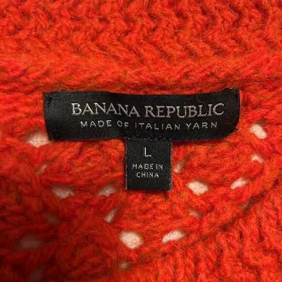 Banana Republic Star Stitch Crochet Sweater in Tamale Womens L - Picture 6 of 9